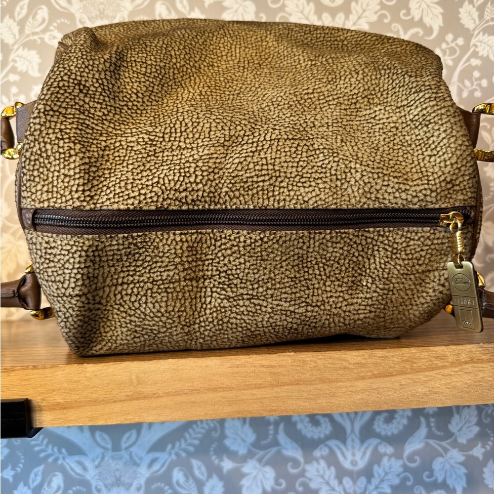 BORBONESE Brown Textured Satchel Pouch Included✨️ - Picture 9 of 16